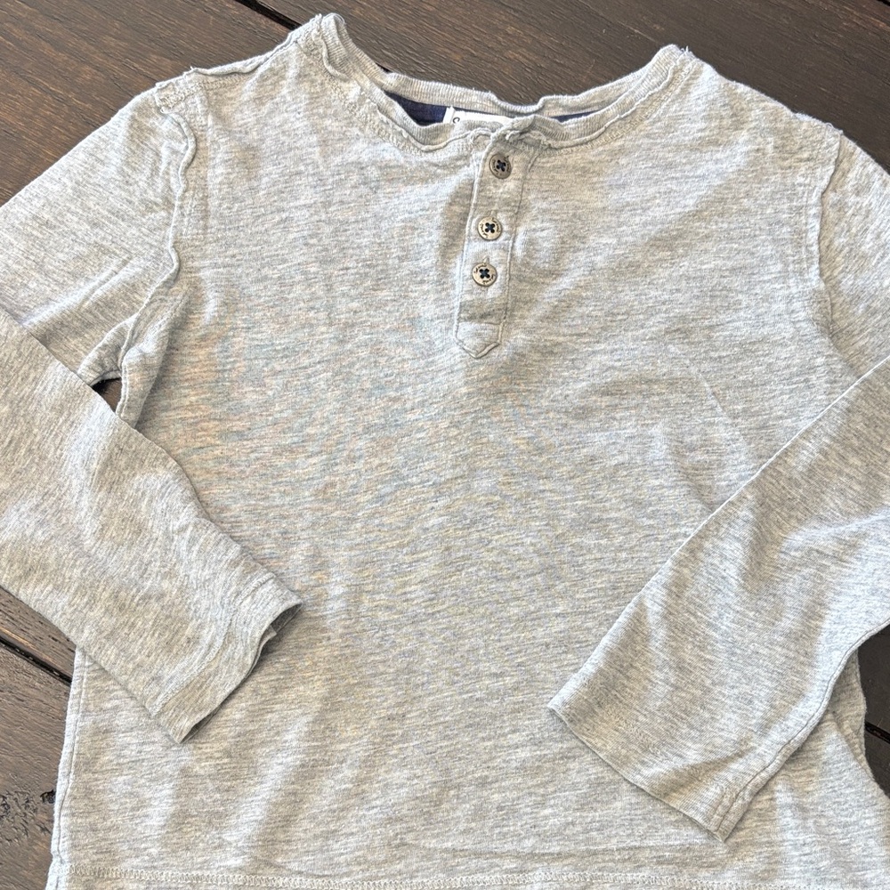 Splendid Heather Gray Crewneck Sweatshirt with Navy Trim